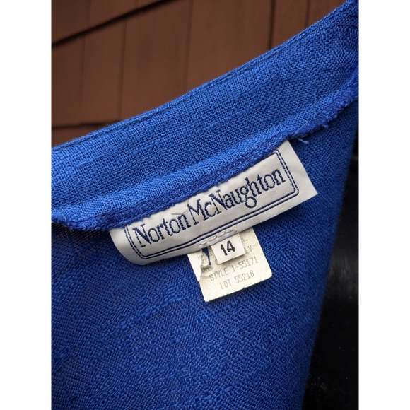 Vintage 90s blue oversized single button lined blazer 14 - Picture 3 of 4